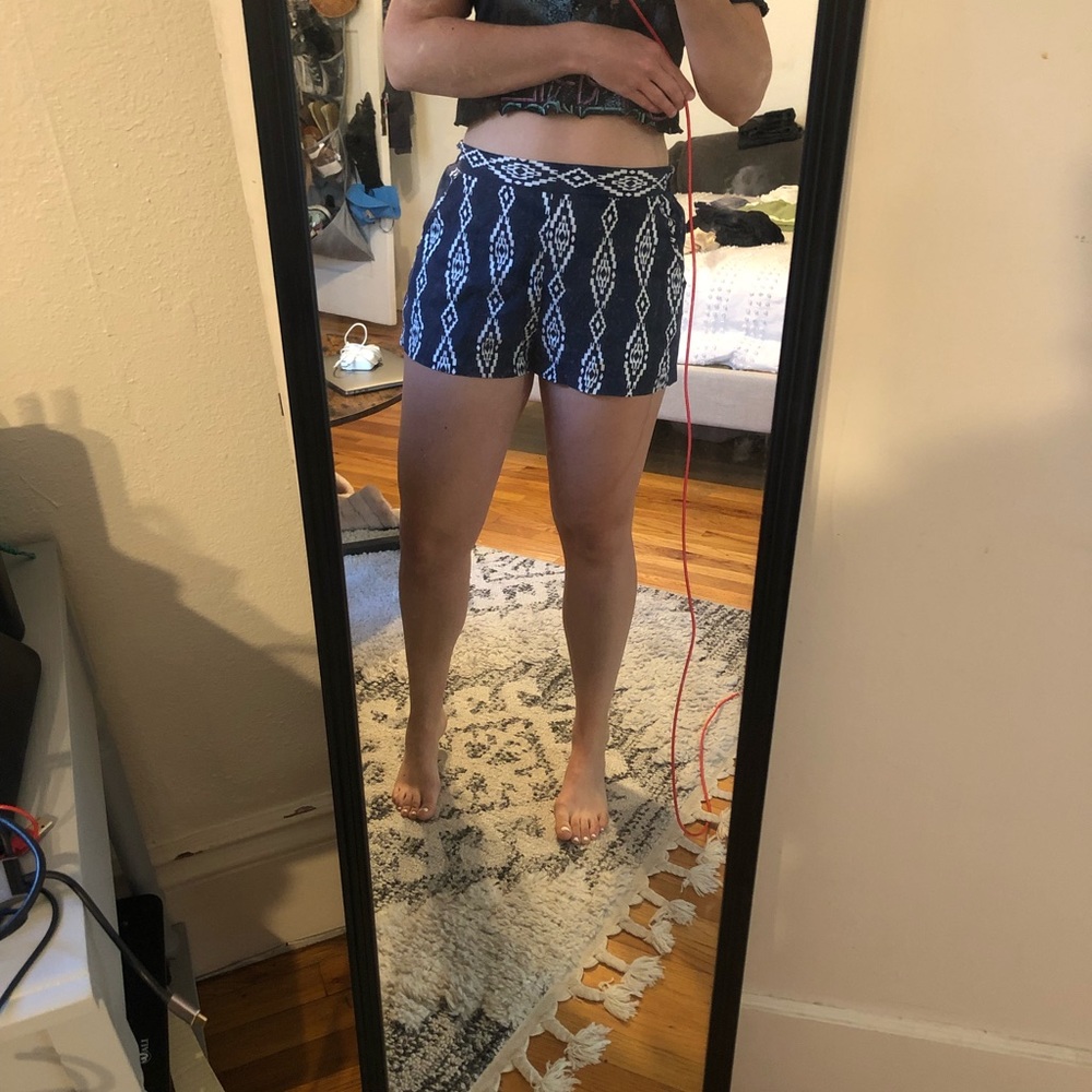 Cute blue and white print shorts
